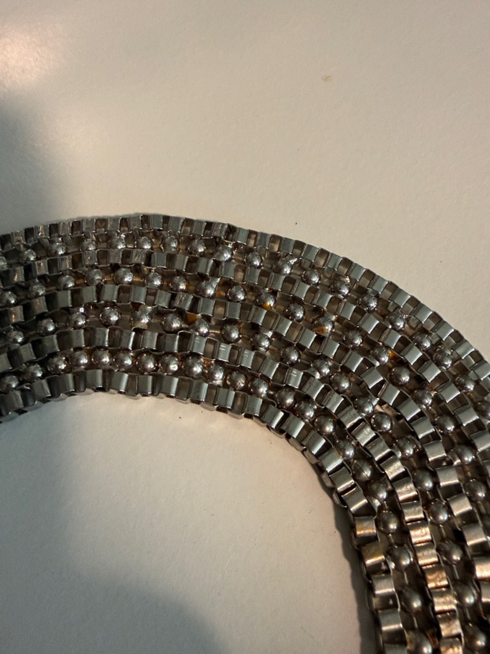 Silver Multistrand Costume Statement Necklace - Women Jewelry - Picture 4 of 5